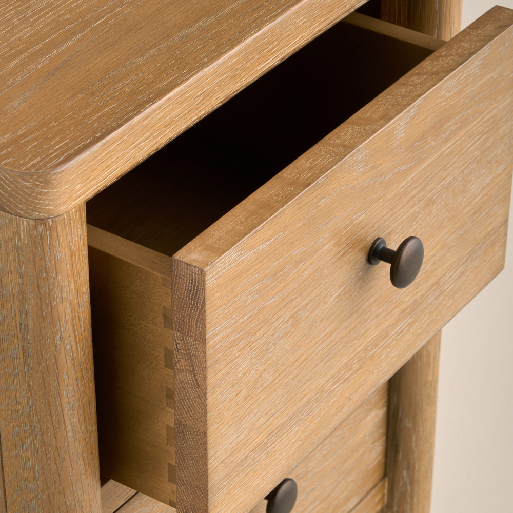 Adina 2 Drawer Bedside, Weathered Oak